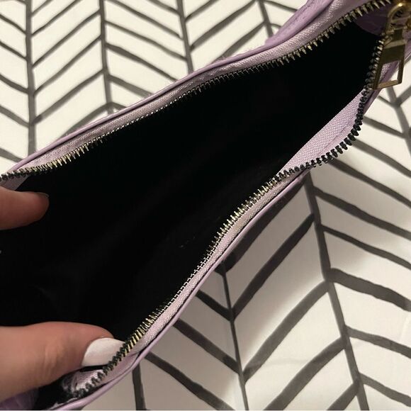 SHEIN Crocodile Skin Purple Small Leather Shoulder Baguette Bag - Picture 3 of 3